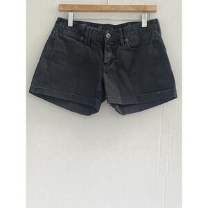 Madewell Mid Rise Denim Jeans Shorts Women's Size 26 Cut Off Black